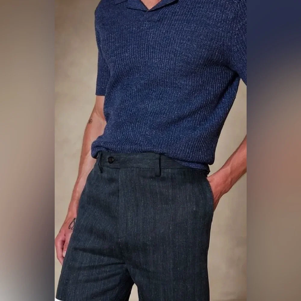 BANANA REPUBLIC CLARK WOOL-LINEN SUIT PANT
